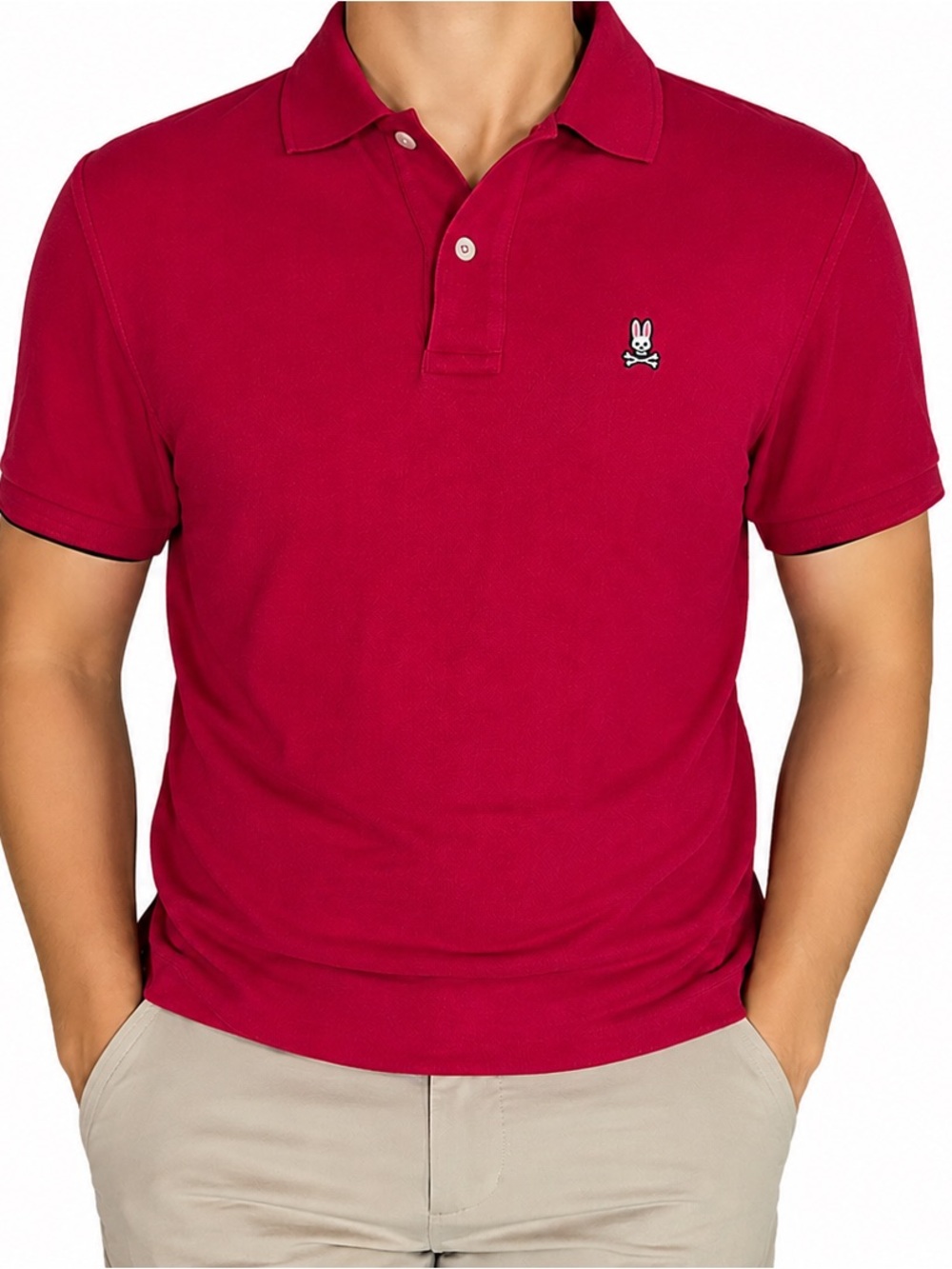 Psycho Bunny Men's Raspberry Red Polo